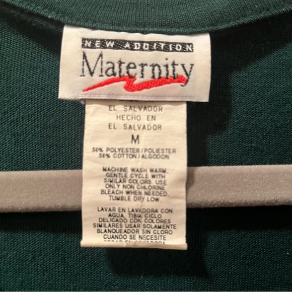 Vintage Green maternity button up shirt with round Peter Pan collar - Picture 3 of 3